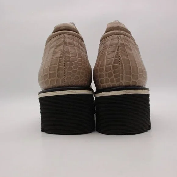 M. Gemi The Gianna Taupe Women's Size EU 41 Croco Printed Leather Slip On - Picture 5 of 10